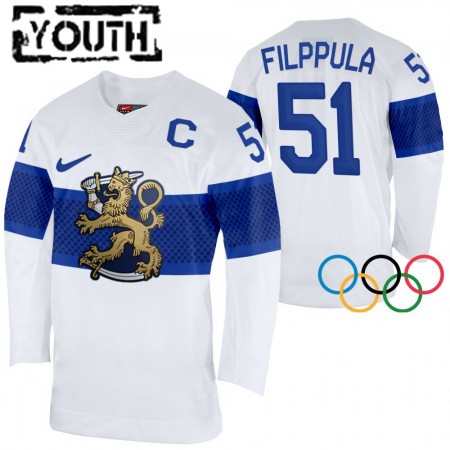 Dětské Hokejový Dres Finsko Valtteri Filppula 51 2022 Winter Olympics Bílý Authentic